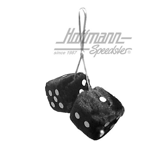 Fuzzy Dice, 6x6 cm, nero | 368-BK 2.5 | 200-8001