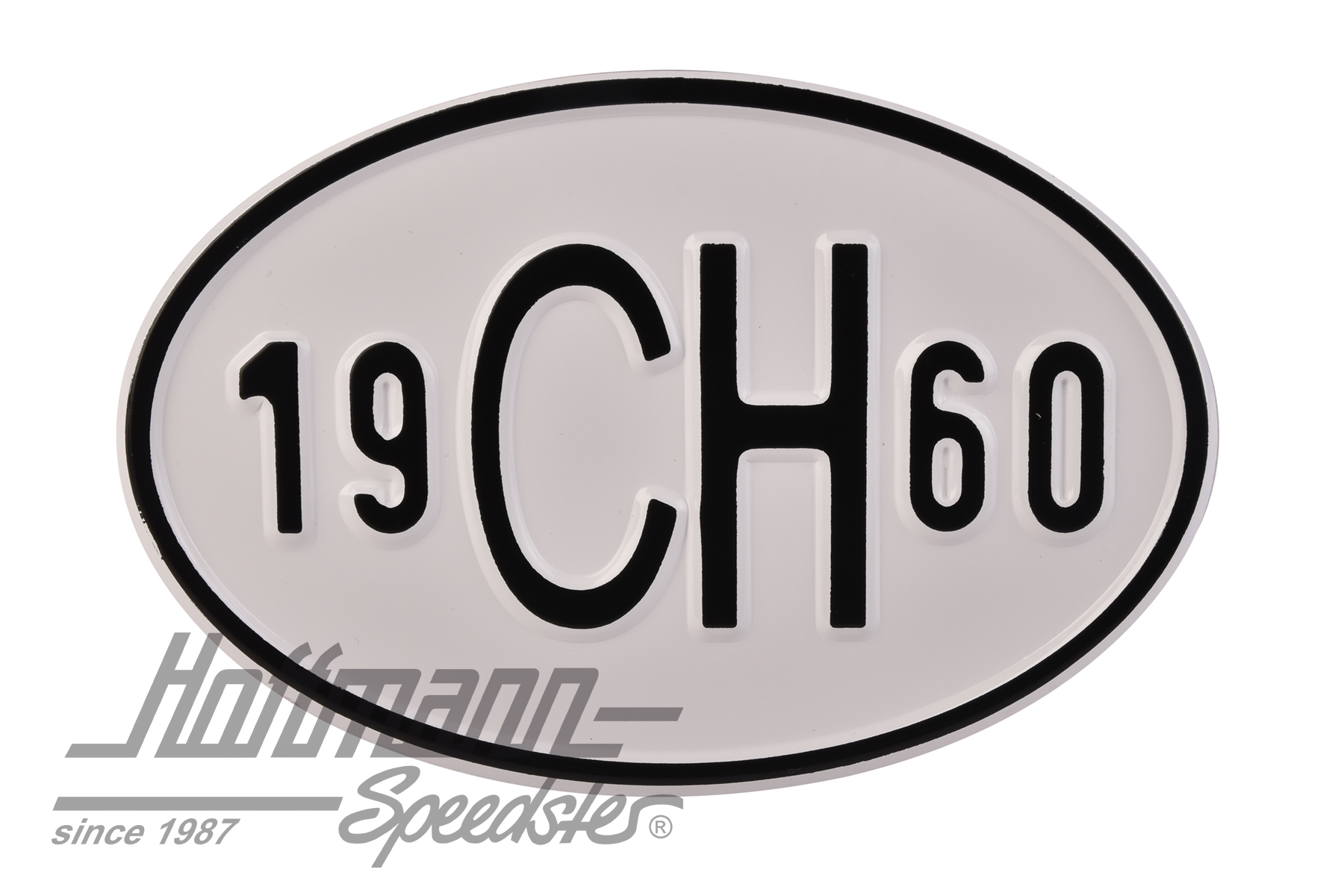 Targa sigla internazionale "CH" (Svizzera), "1960", alluminio |  | 020-2401-60
