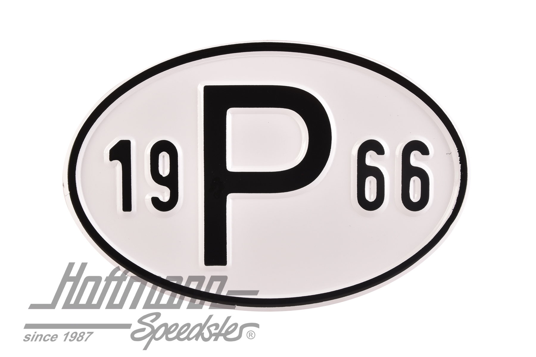 Targa sigla internazionale "P" (Portogallo), "1966", alluminio |  | 020-2405-66