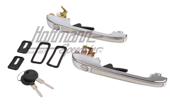 Set di maniglia per portiera, Golf 1/2, con serratura, cromato | 171 898 300 C | 180-1010