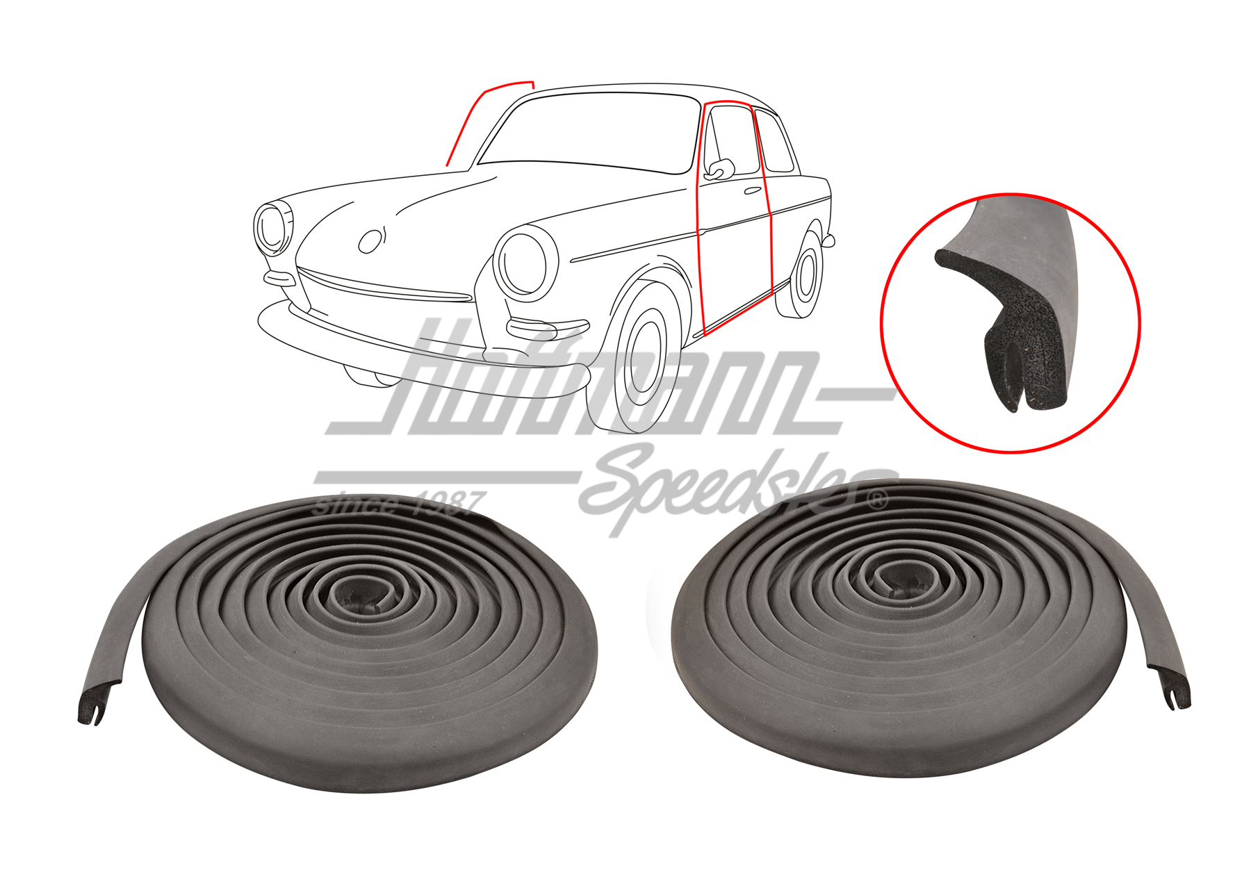 Guarnizioni delle porte, Tipo 3, 4.61-7.73 | 311 837 711 F | 069-8080-10