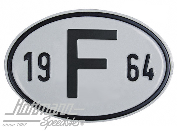Targa sigla internazionale "F" (Francia), "1964", alluminio |  | 020-2399-64