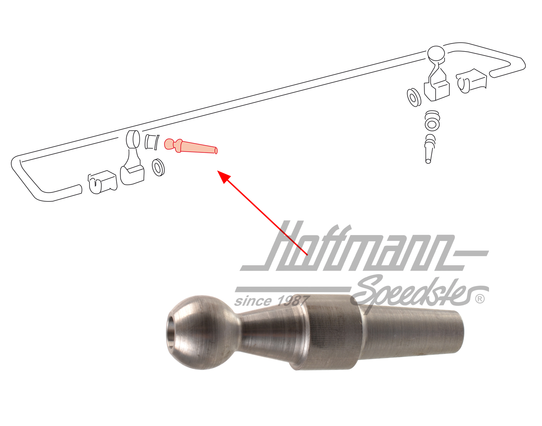 Perno sferico, stabilizzatore, posteriore, 69-73 | 901 331 571 07 | 521-6180-06