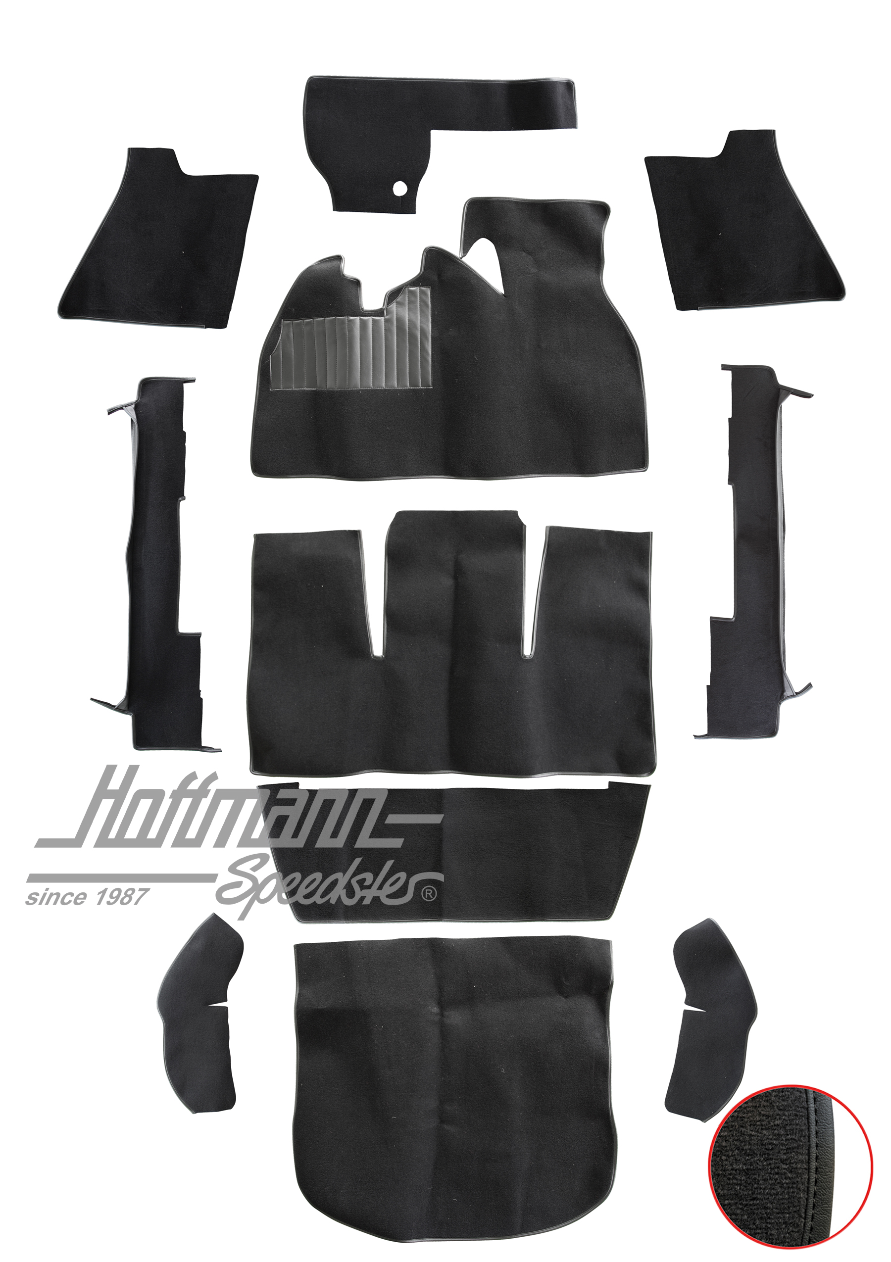 Set tappeti, Maggiolino Berlina, 1302, nero |  | 026-5621