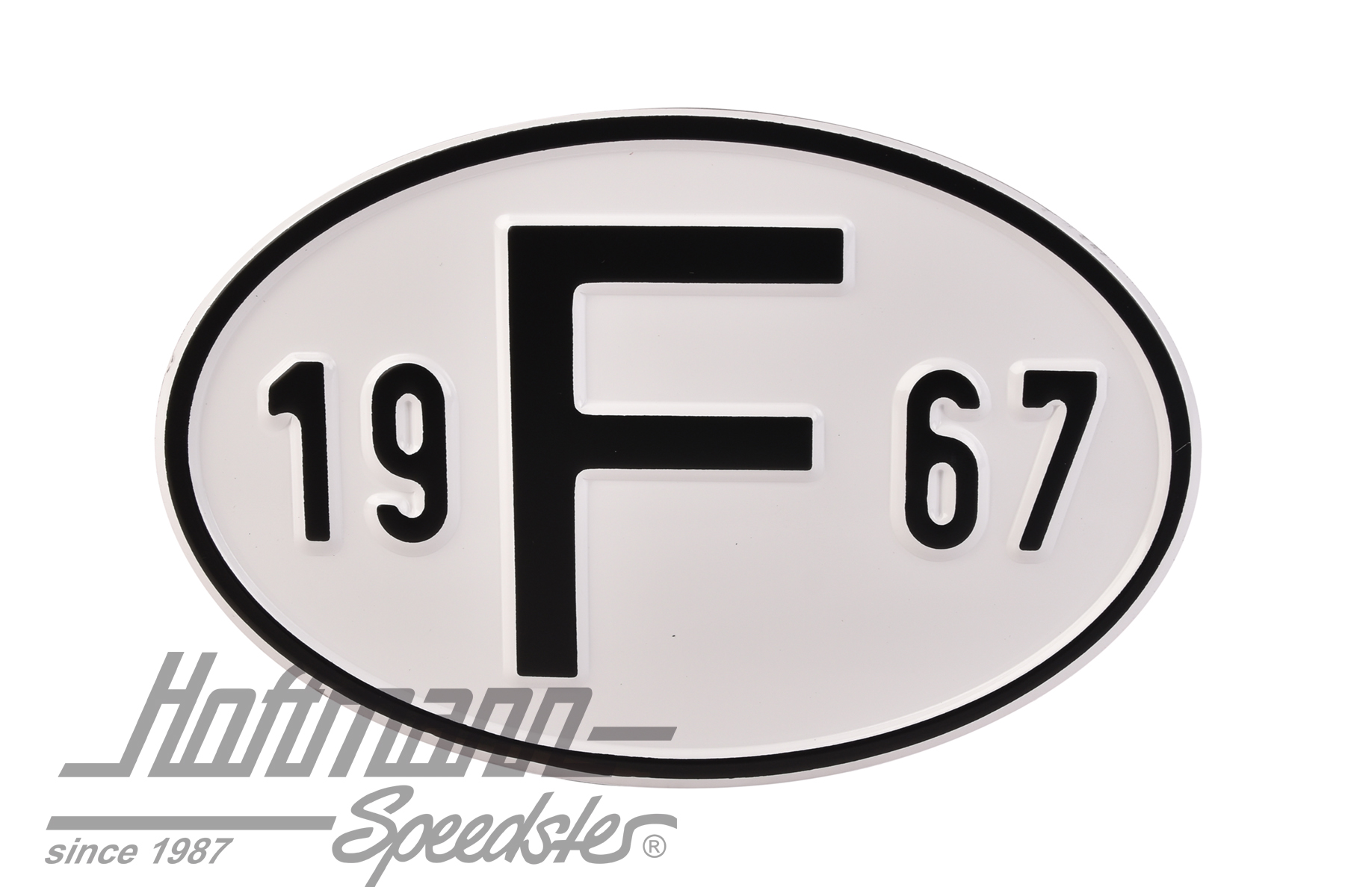 Targa sigla internazionale "F" (Francia), "1967", alluminio |  | 020-2399-67