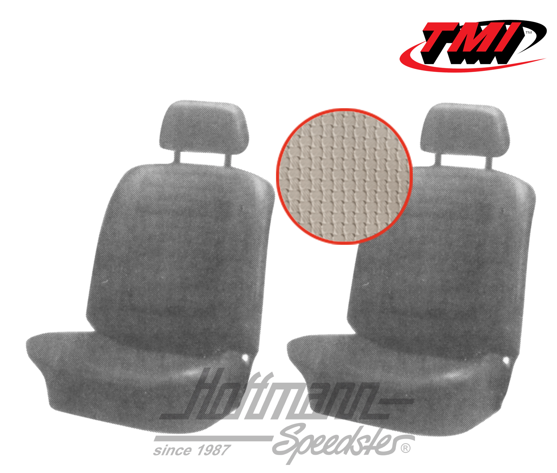 Coprisedile, Karmann Ghia, anteriore, 71-74, bianco antico | 43-1507-05 | 066-0076-50