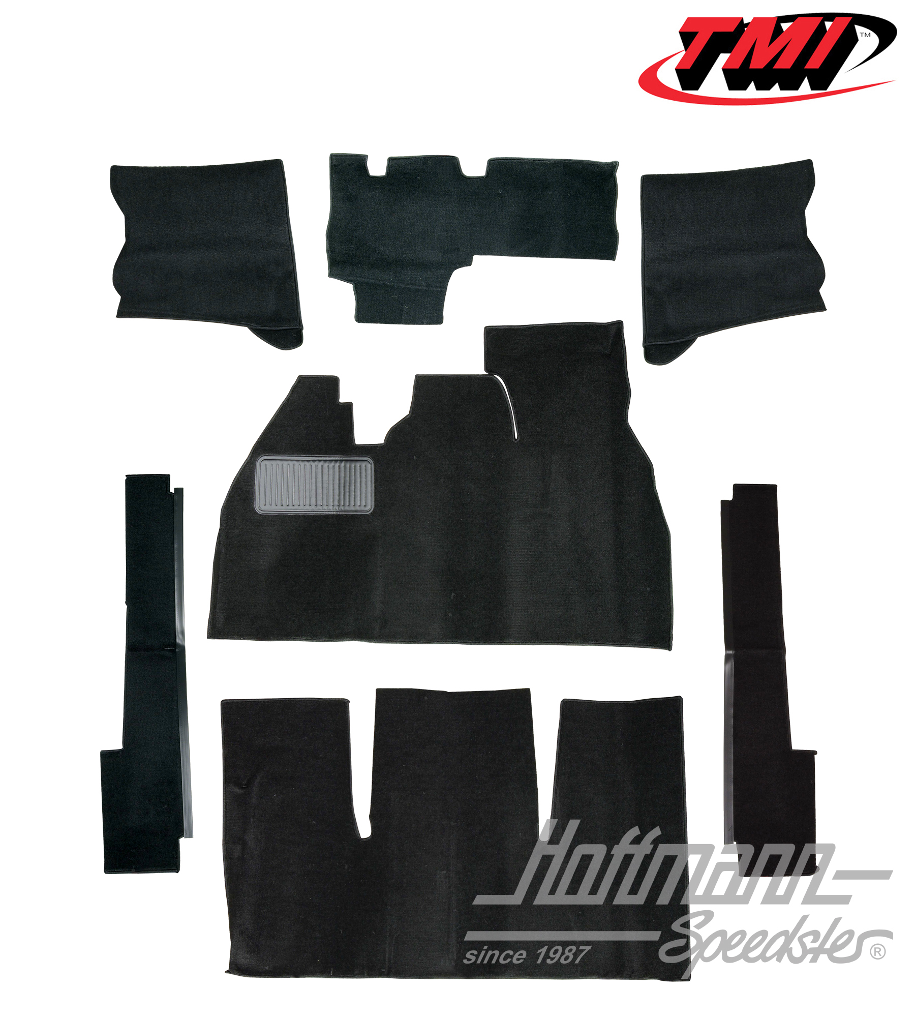 Set tappeti, Berlina, velluto, nero, 8.68-7.72 | 34-F1108-801 | 055-7604