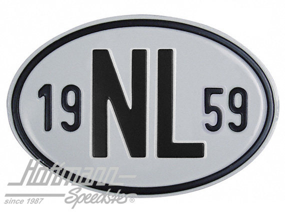 Targa sigla internazionale "NL" (Paesi Bassi), "1959", alluminio |  | 020-2391-59