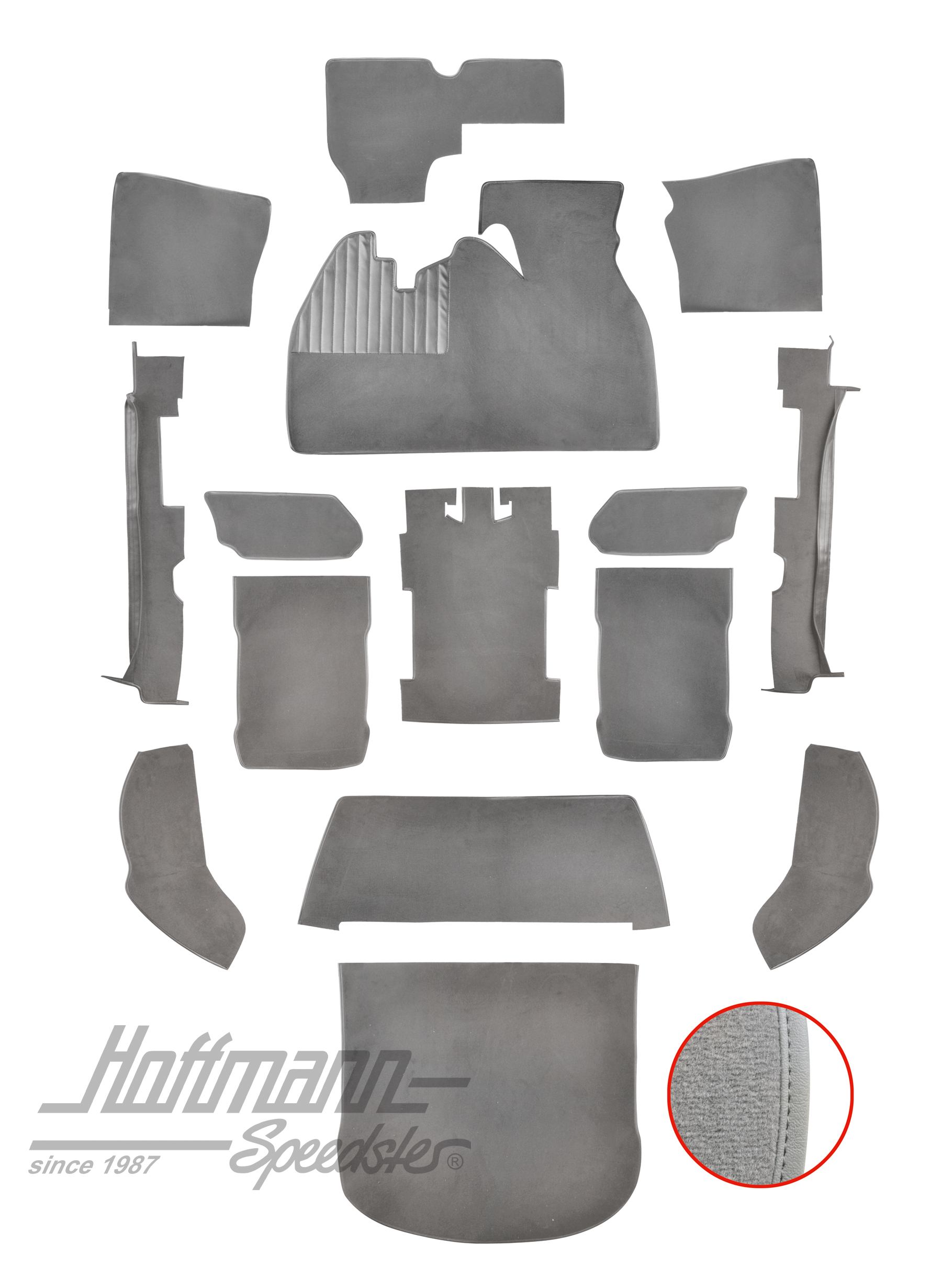 Set tappeti, Maggiolino Berlina, 1303, grigio |  | 026-5723