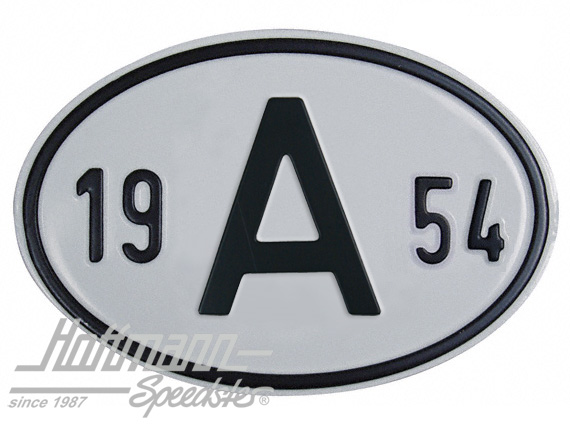 Targa sigla internazionale "A" (Austria), "1954", alluminio |  | 020-2398-54