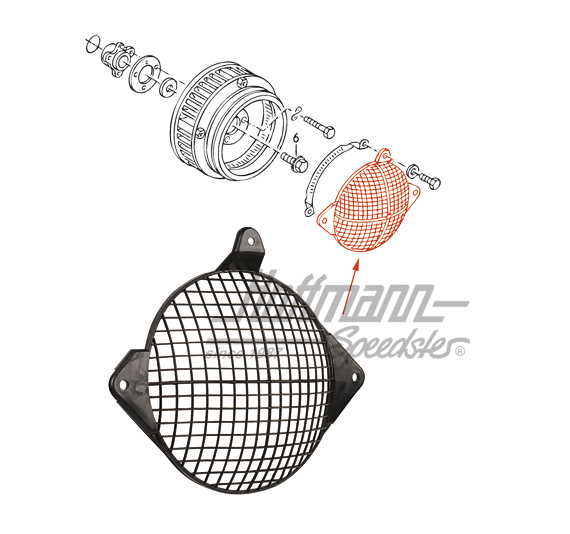 Grata di protezione, supporto ventilatore, 1.7-2.0 | 021 119 207 | 092-0033