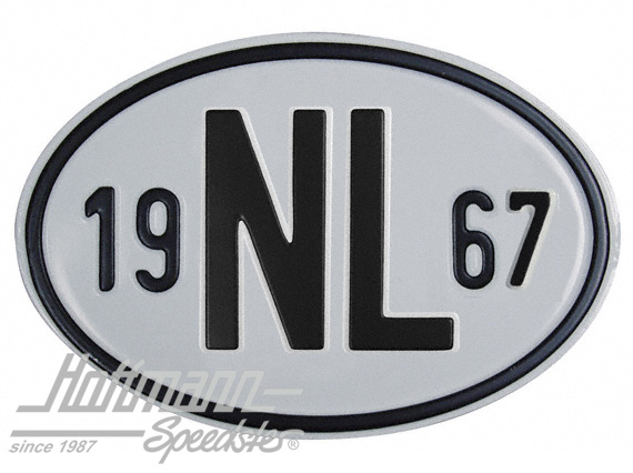 Targa sigla internazionale "NL" (Paesi Bassi), "1967", alluminio |  | 020-2391-67