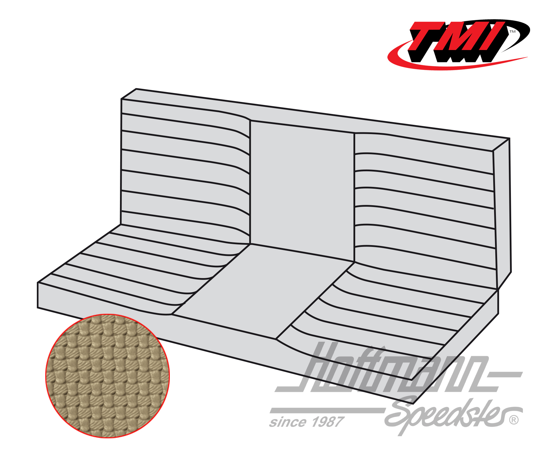 Copri panca, Karmann Ghia Coupé, 71-74, beige | 43-1512-04 | 066-0083-30