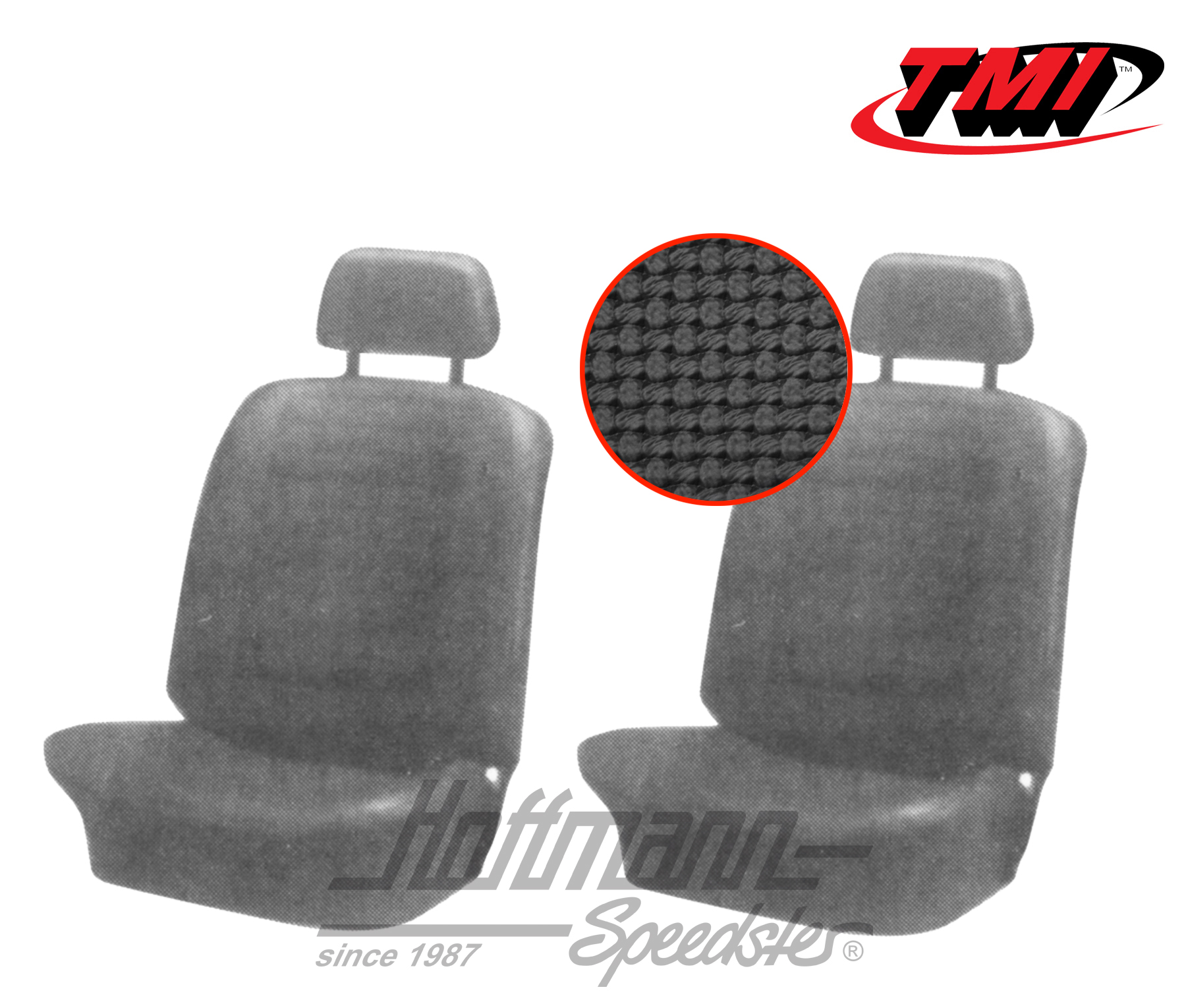 Coprisedile, Karmann Ghia, anteriore, 68-71, nero | 43-1506-01 | 066-0073-40