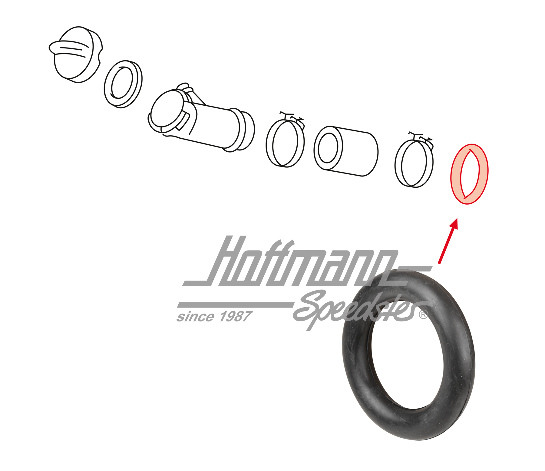 Anello di tenuta, serbatoio dell'olio/bocchettone di riempimento
, 65-71 | 901 107 696 00 | 530-0528-04