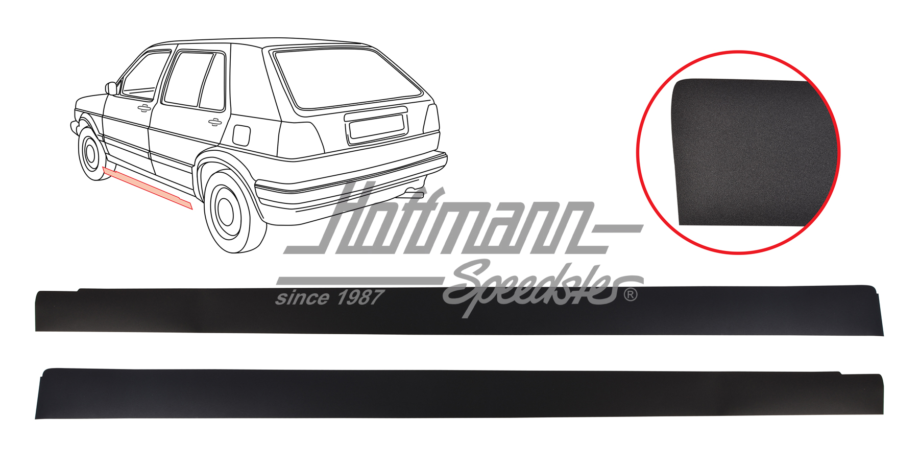 Bordura, bordo della porta
, 4 porte, Golf 2 | 193 853 385 A | 208-6955