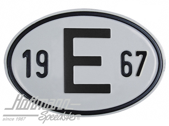 Targa sigla internazionale "E" ( Spagna), "1967", alluminio |  | 020-2403-67