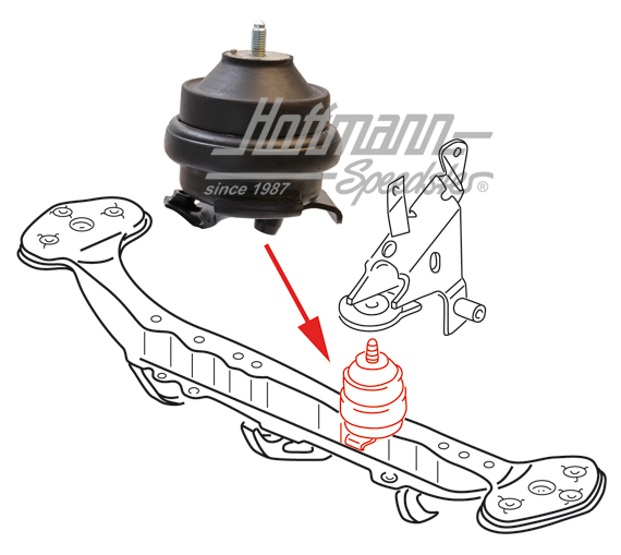 Cuscinetto in gomma, supporto motore, anteriore, 16V | 357 199 279 B | 201-5650