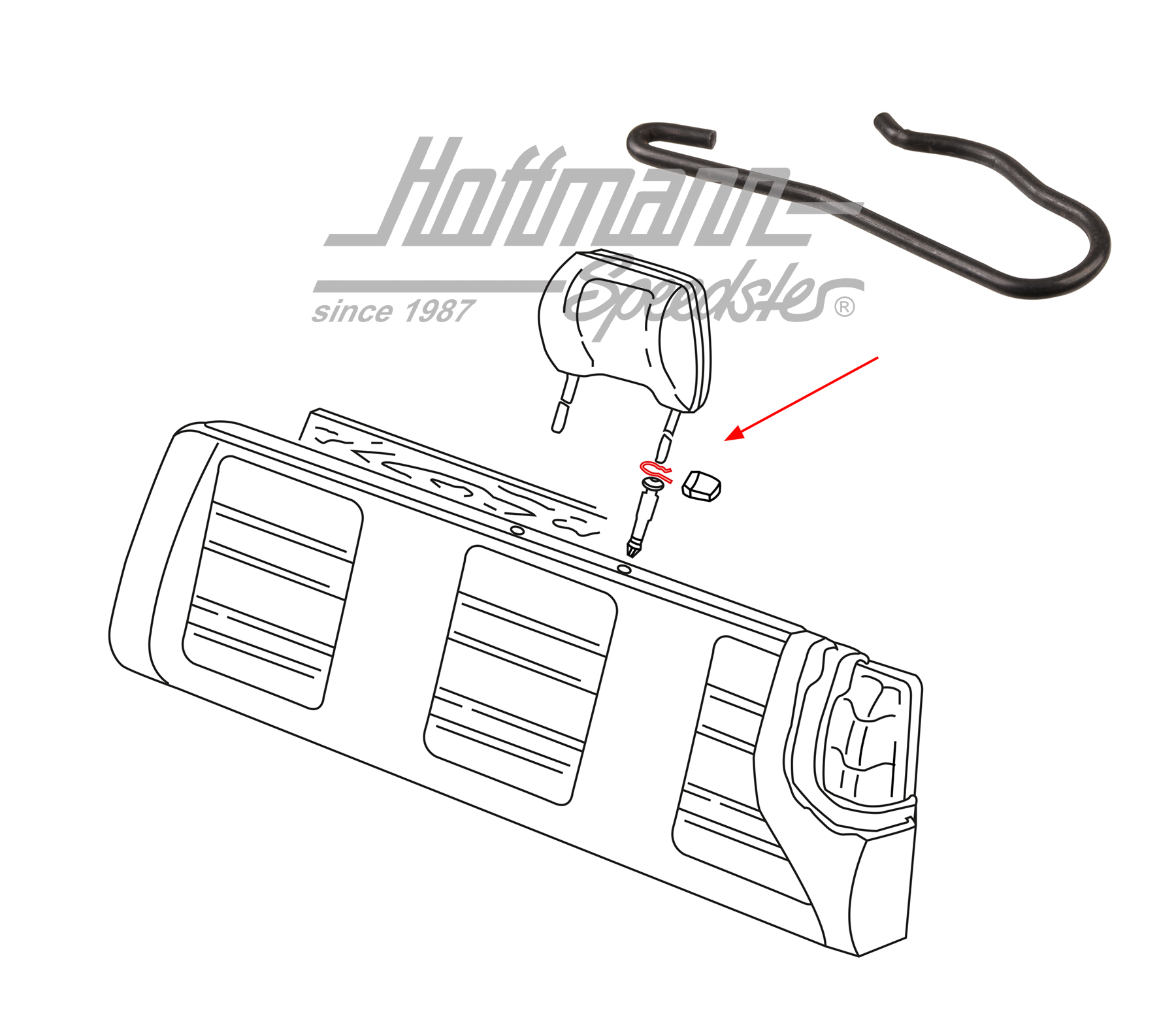 Clip, montaggio poggiatesta, Furgone T3/T4 | 253 885 635 A | 360-6130-08