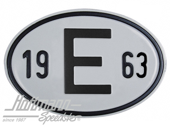 Targa sigla internazionale "E" ( Spagna), "1963", alluminio |  | 020-2403-63