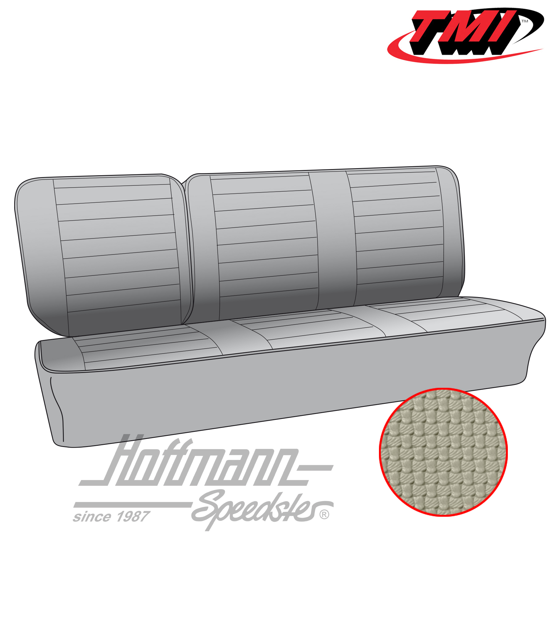 Coprisedile, sedile centrale 1/3, 73-79, bianco antico | 43-2126-05 | 098-0655-50