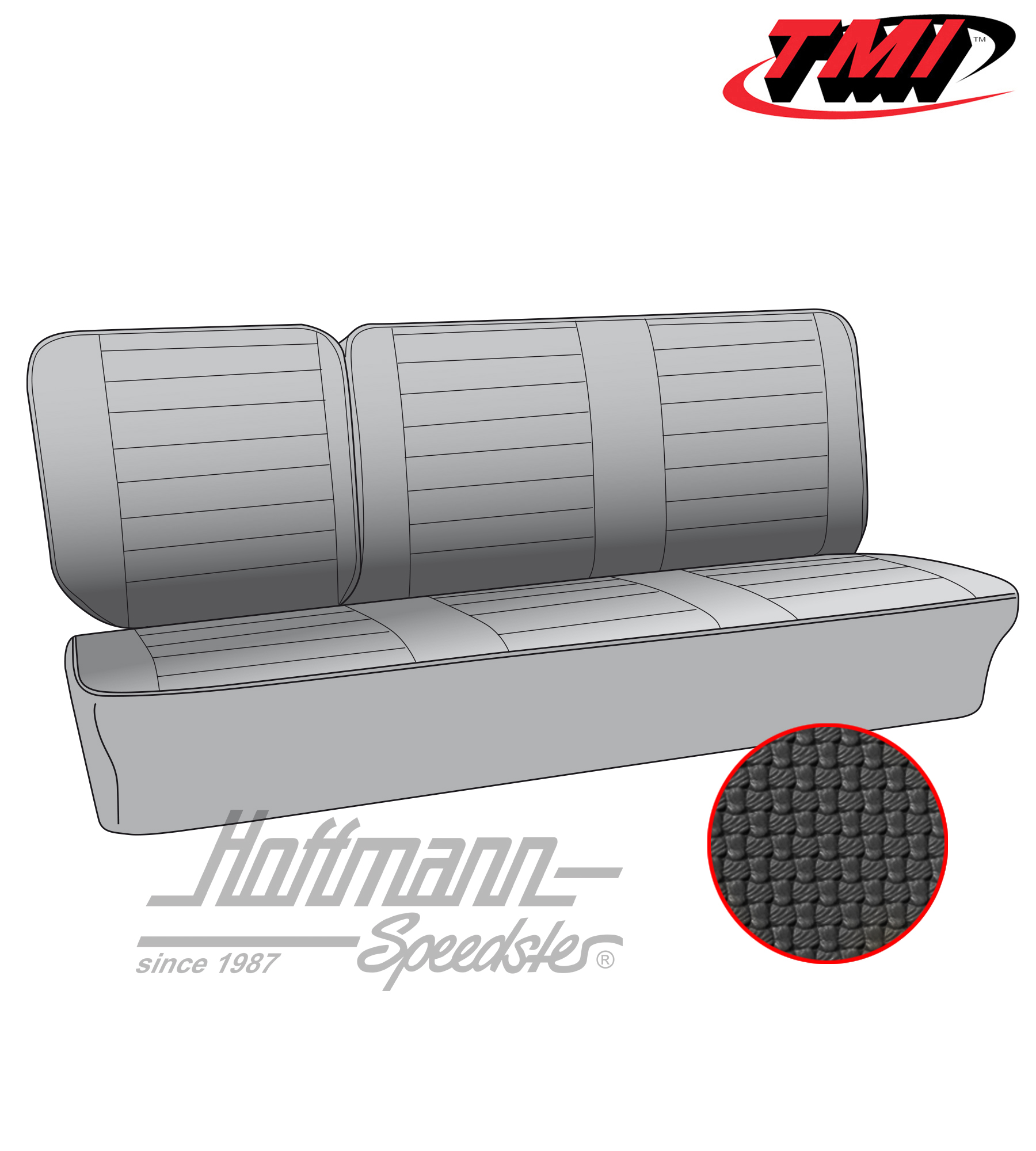 Coprisedile, panca centrale 1/3, 73-79, nero | 43-2126-01 | 098-0655-10