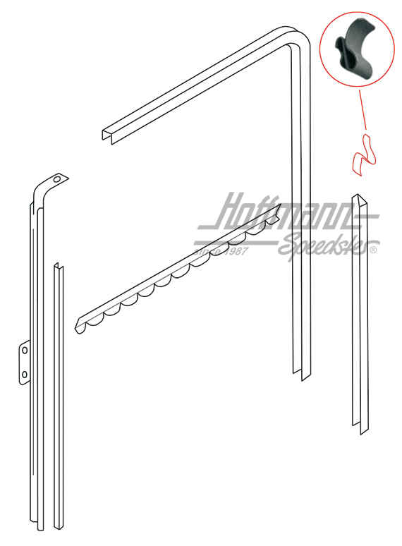 Morsetto di supporto, guida di scorrimento, .58- | 111 837 421 | 020-5168-25