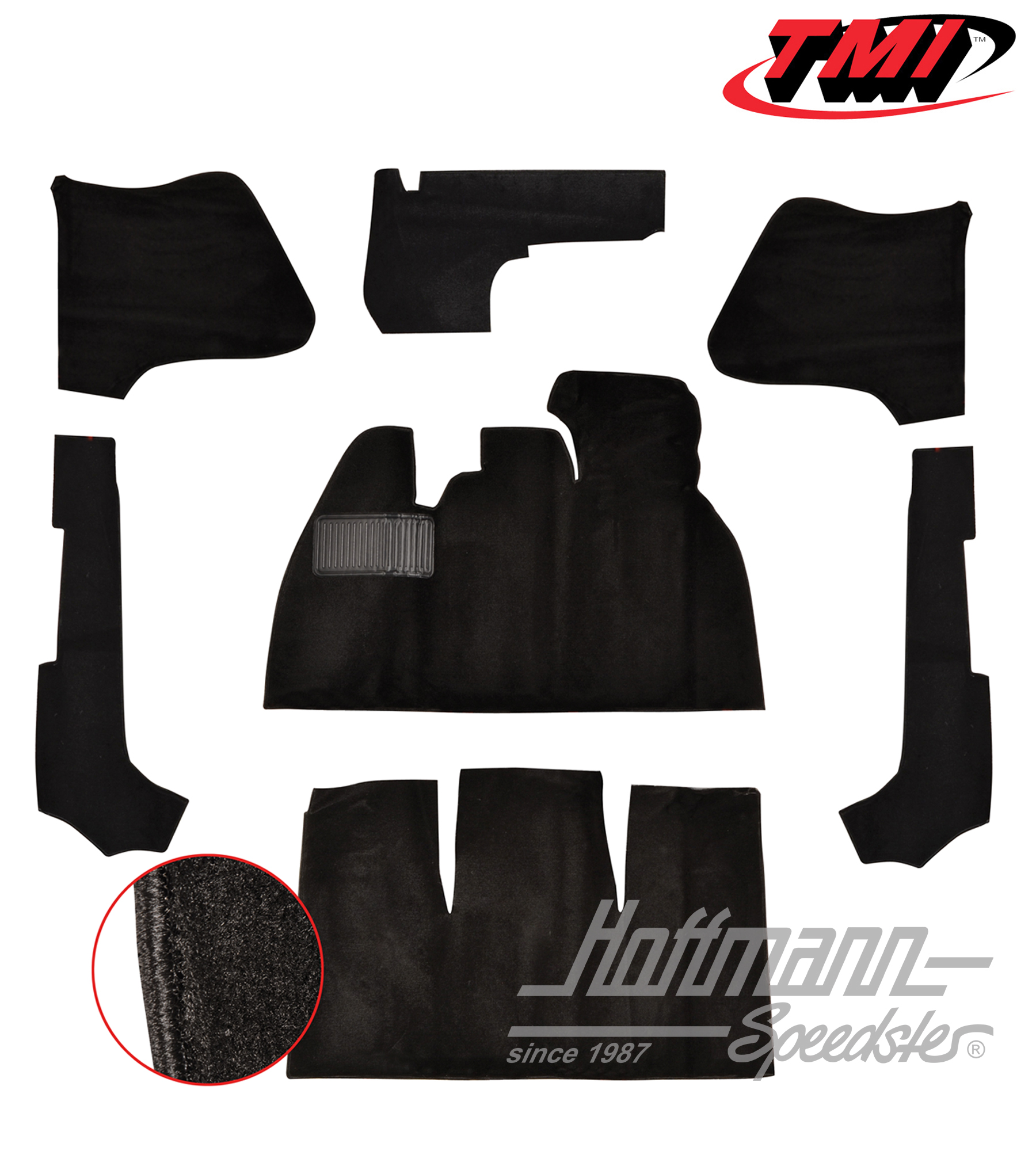 Set tappeti, Cabriolet, velluto, nero, 8.68-7.70 | 34-F1330-801 | 055-7612
