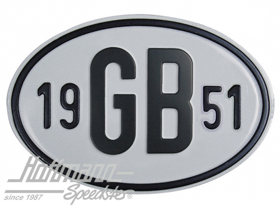 Targa sigla internazionale "GB" (Gran Bretagna), "1951", alluminio |  | 020-2404-51