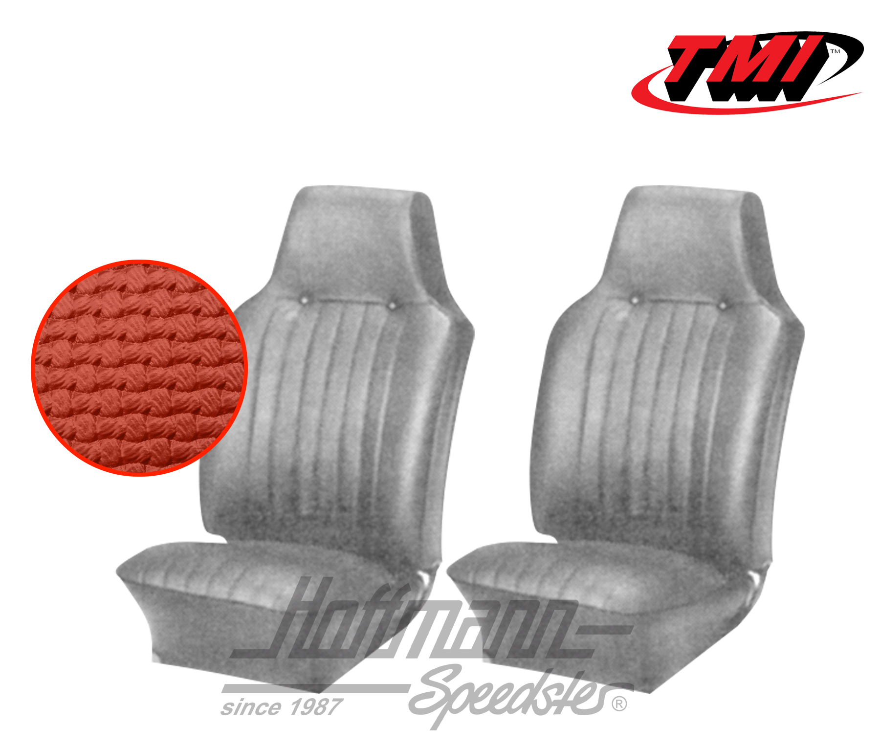 Coprisedile, Karmann Ghia, anteriore, 67-68, rosso | 43-1505-07 | 066-0071-10