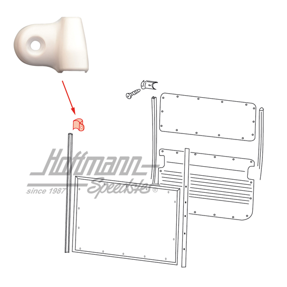 Copertura, profilo, colonna B, superiore, sinistra | 211 867 303 | 098-0168-01