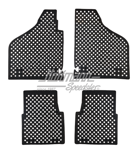 Set di tappeti di gomma, neri, 4 pezzi, Pescaccia                                                   