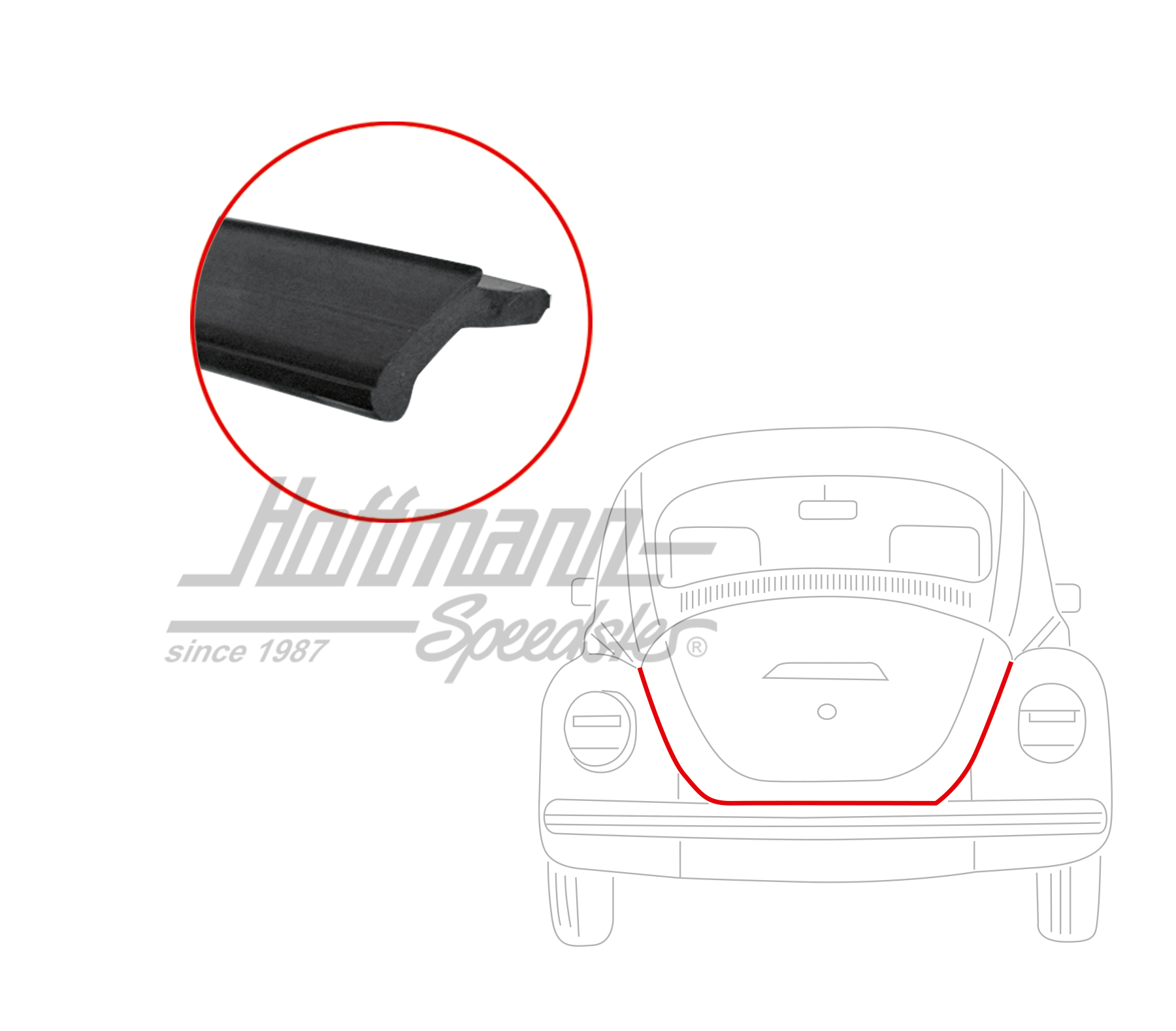 Guarnizione cofano motore, 12.47- | 111 827 705 | 020-5103