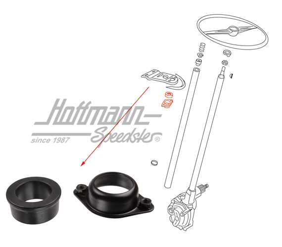 Guida di gomma / supporto, colonna guida superiore | 211 415 640 A | 089-4202-06