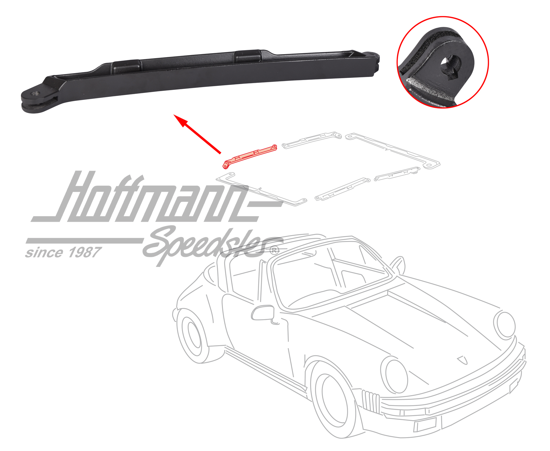 Telaio in alluminio, tetto Targa, 911 Targa, destra                                                 