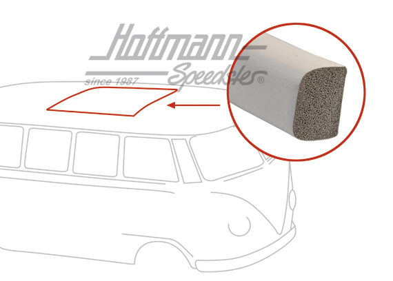 Guarnizione, grigio, apertura sul tetto, WESTFALIA,-7.67 | 231 070 707 | 089-1905
