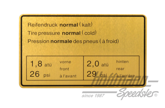 Adesivo "Reifendruck" (pressione dei pneumatici), 65-72, normale | 901 006 505 00 | 580-8007
