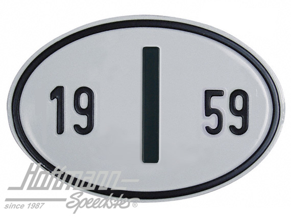Targa sigla internazionale "I" (ITALIA), "1959", alluminio |  | 020-2402-59