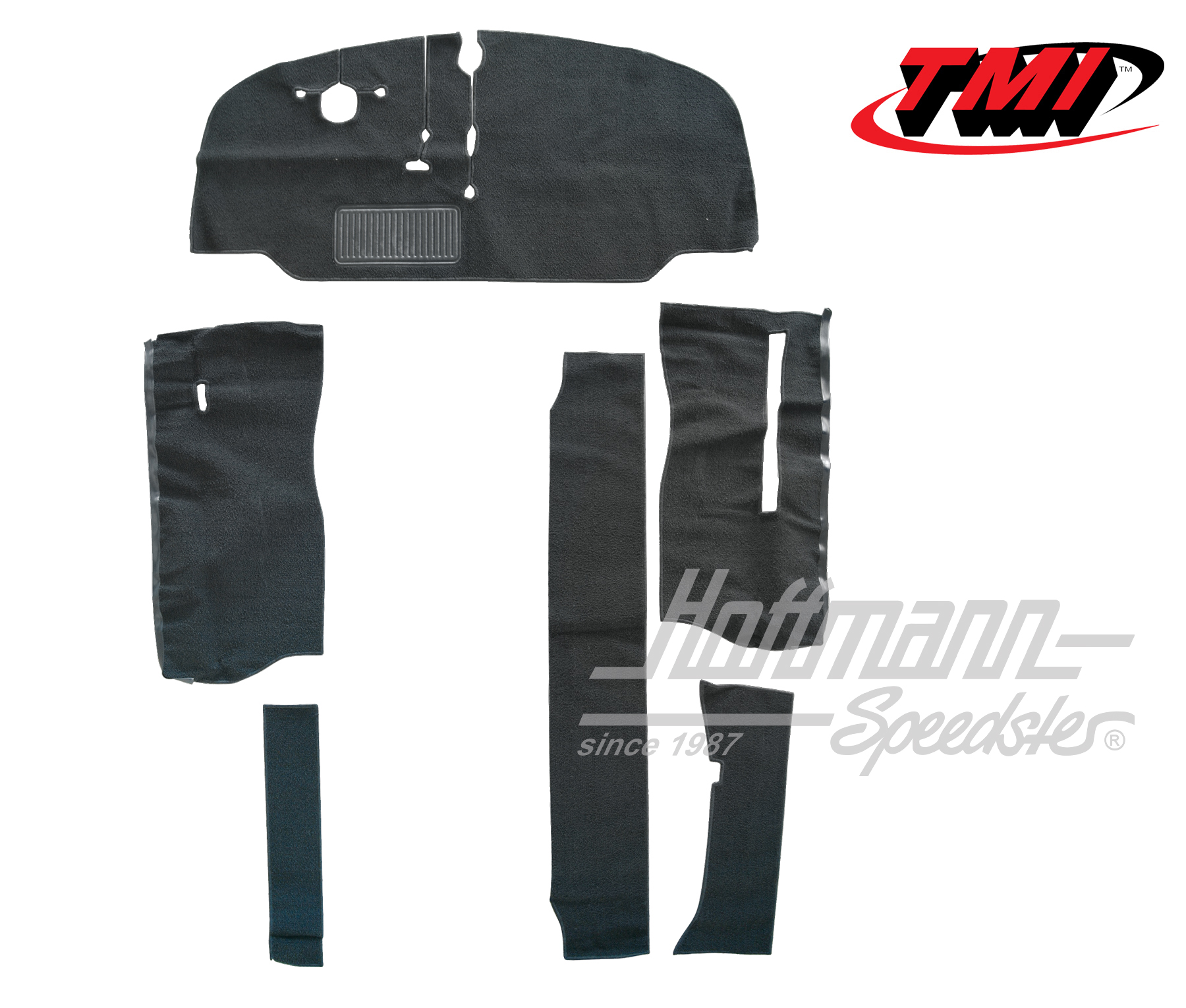 Set tappeti, cabina conduttore,Furgone T2, 67-72, nero | 34-F2125-301 | 098-0034