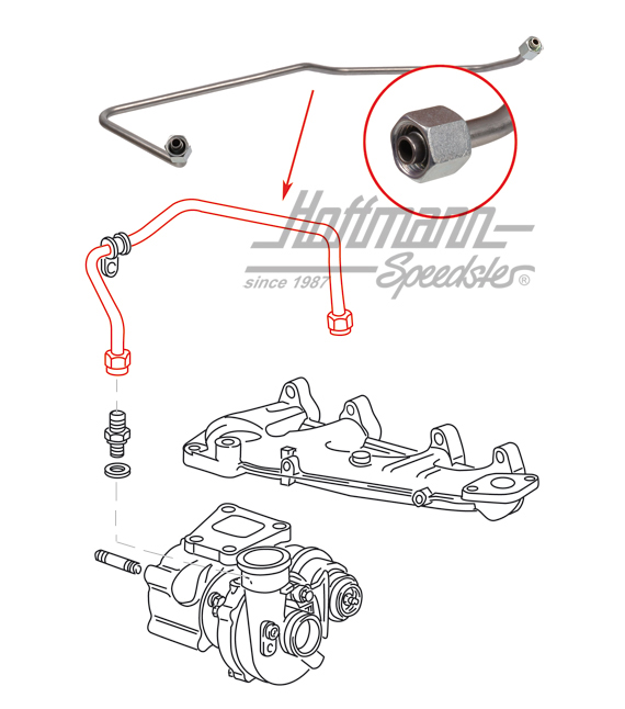 Tubo olio, turbocompressore, superiore | 068 145 771 F | 308-7500