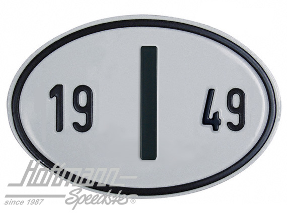 Targa sigla internazionale "I" (ITALIA), "1949", alluminio |  | 020-2402-49