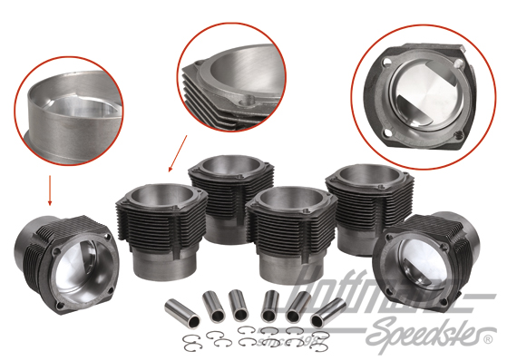 Pistoni + cilindri, 911S, 2.7, 92mm, JE (L) | 008 911 92E JE | 530-0036