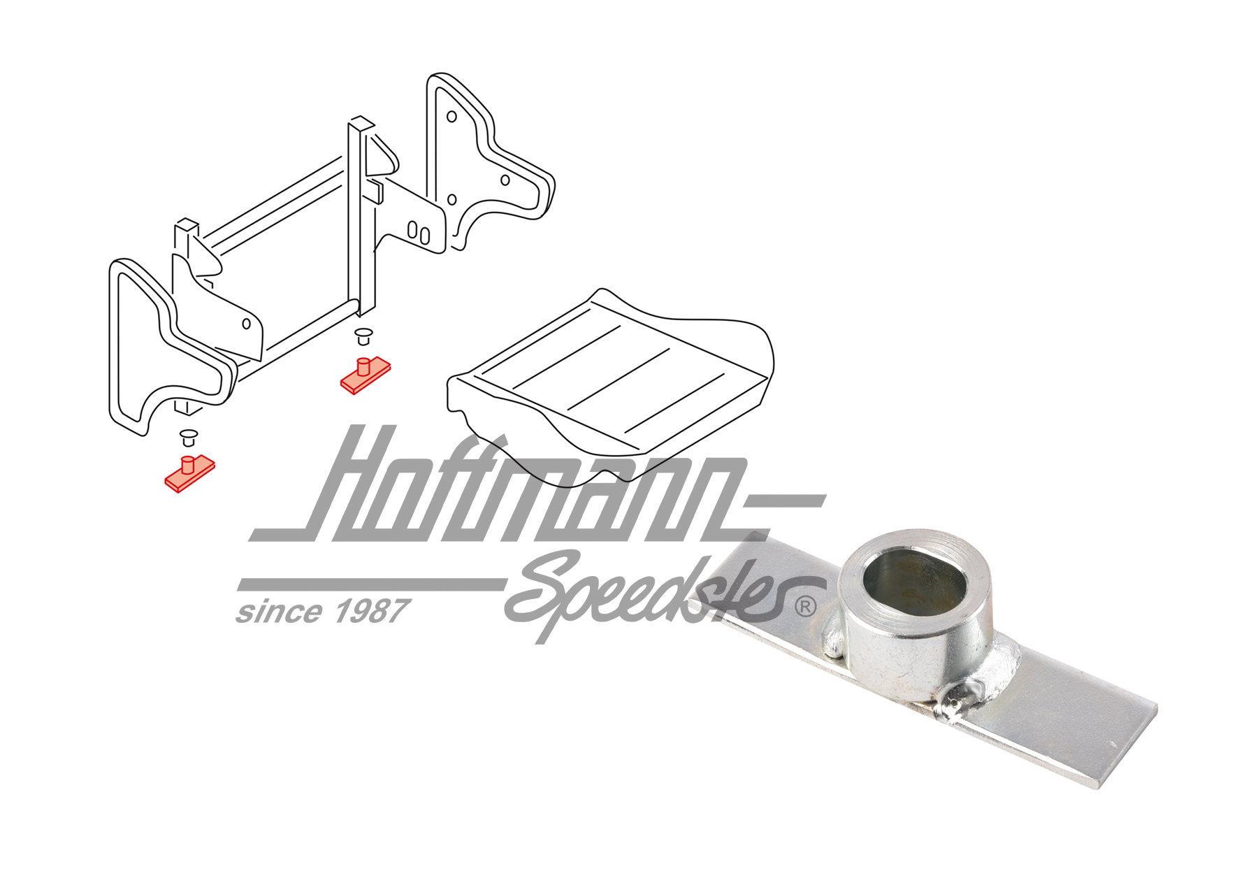 Supporto, sedili ribaltabili, abitacolo, posteriore | 255 887 225 C | 360-6240-10