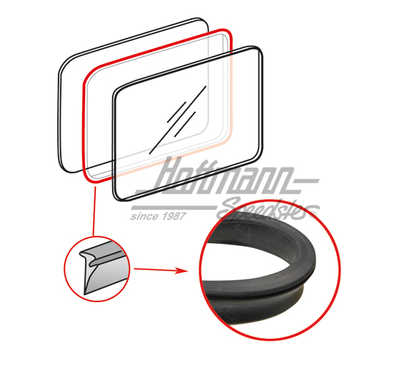 Guarnizione, finestra pop-out/telaio | 221 847 131 A | 089-3843-08