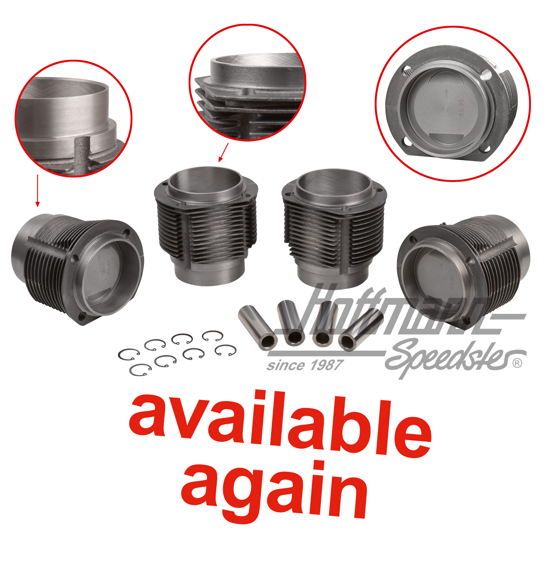 Pistoni + cilindri, Porsche 356C/912, 86mm | 008 11 86PS | 505-0657