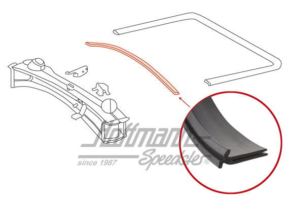 Guarnizione vano motore, anteriore, 911, 74-89 
                                                   