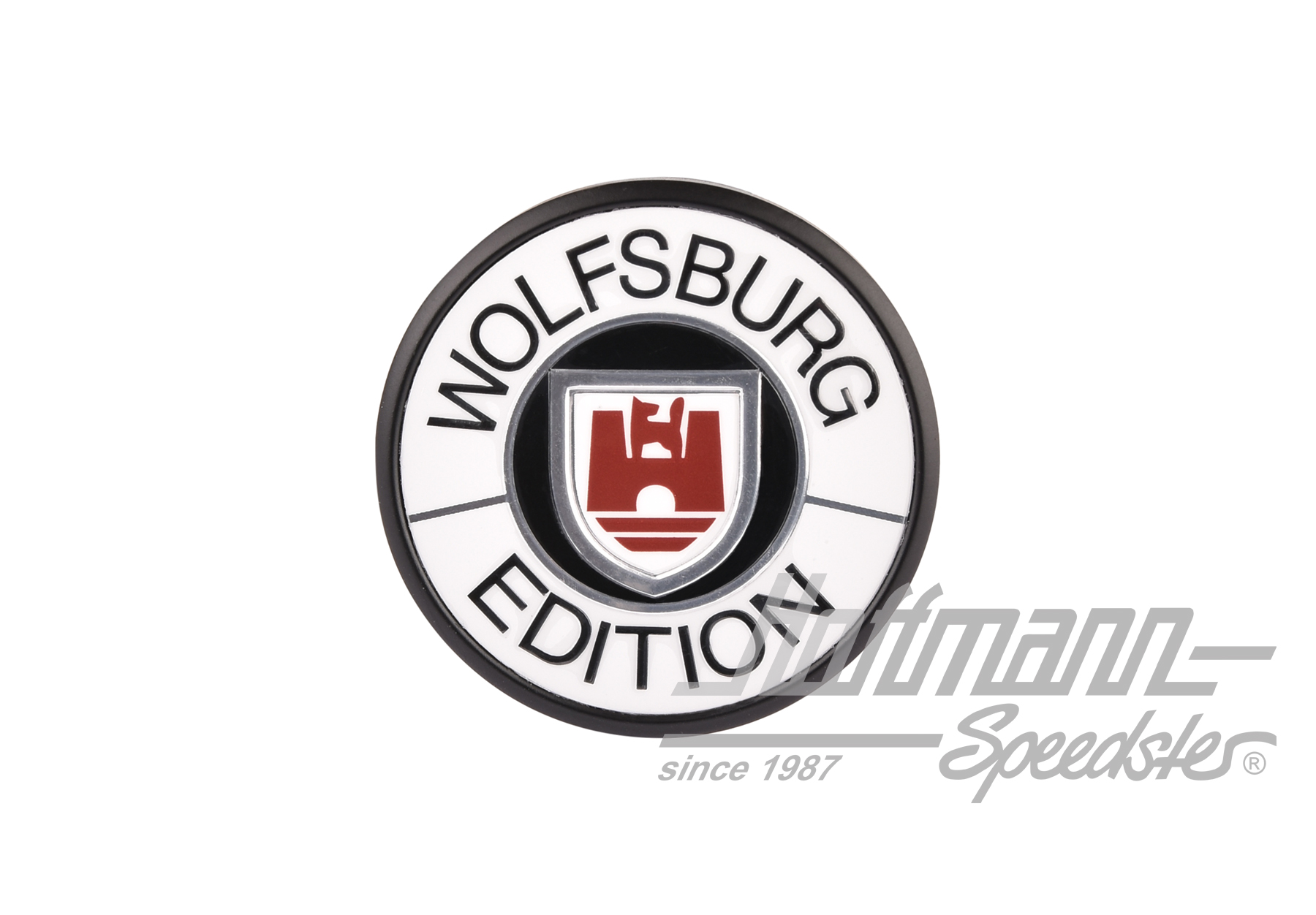 Emblema, edizione Wolfsburg, bianco | 255 853 675  TK9 | 370-3863-10
