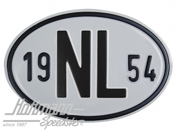 Targa sigla internazionale "NL" (Paesi Bassi), "1954", alluminio |  | 020-2391-54