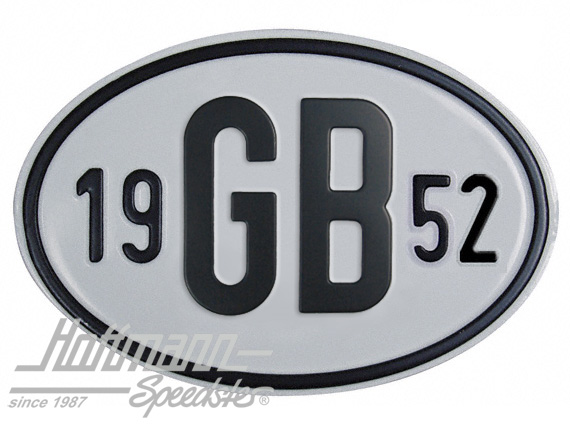 Targa sigla internazionale "GB" (Gran Bretagna), "1952", alluminio |  | 020-2404-52