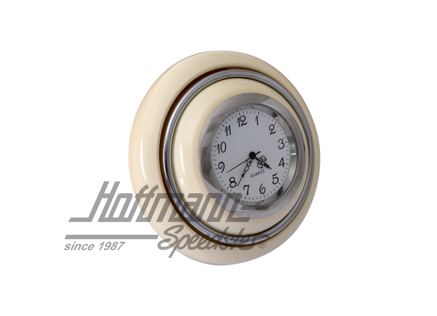Pulsante clacson, con orologio, Maggiolino/Furgone, color avorio | 211 951 CLOCK-IV | 020-1882-13